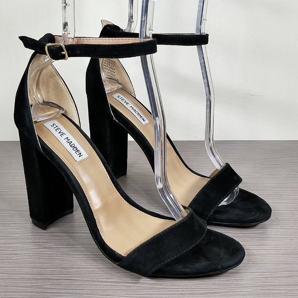 Steve Madden Shoes - Steve Madden Carrson Sandal, Black Suede, Womens Size 8.5 US / 39